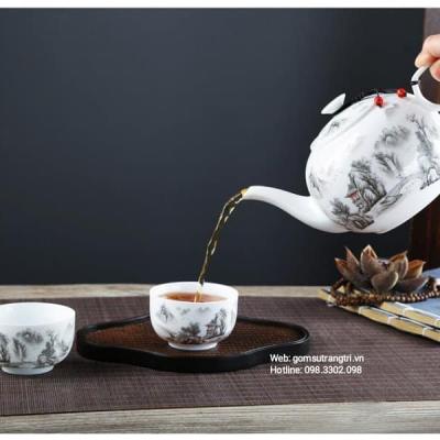 BỘ ẤM CHÉN HOA DÂY